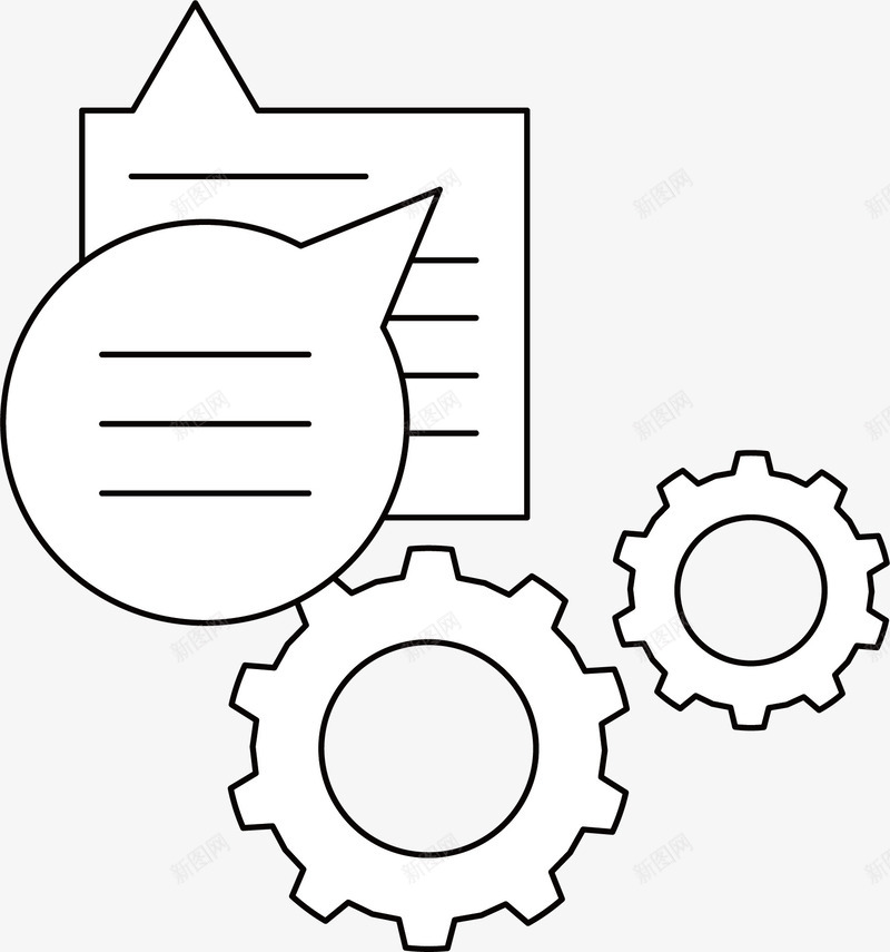 齿轮对话框png免抠素材_新图网 https://ixintu.com 商务 对话框 气泡框 矢量素材 齿轮