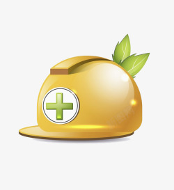 安全发展宣传牌黄色安全头盔插画高清图片