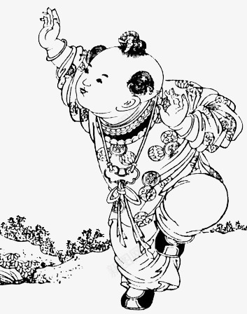 中国传统年画剪纸人物psdpng免抠素材_新图网 https://ixintu.com 中国传统年画 传统年画psd素材 年画剪纸人物