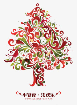 松树线描创意线性圣诞树高清图片