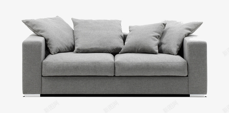 灰白色双人沙发png免抠素材_新图网 https://ixintu.com 两人 居家 沙发 装修