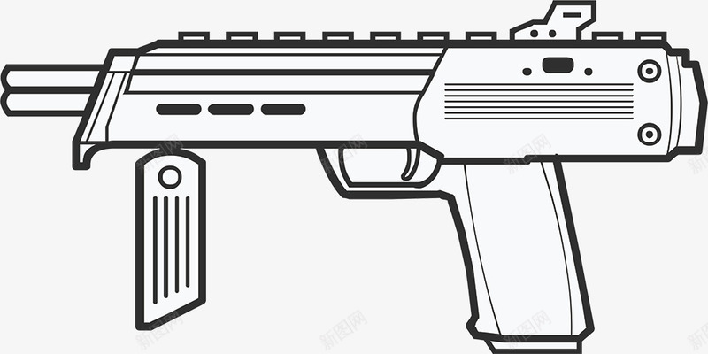 线性手枪png免抠素材_新图网 https://ixintu.com 手枪 线图 线型图