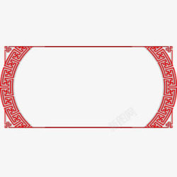 中国风红色剪纸艺术边框素材