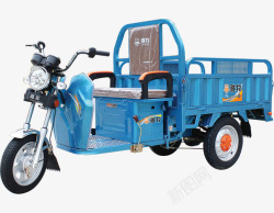 蓝色小货车矢量素材实物蓝色电动三轮小货车高清图片