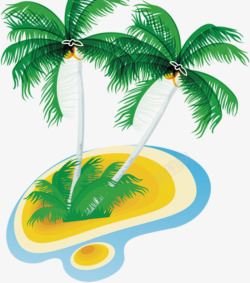 椰树夏日海滩素材