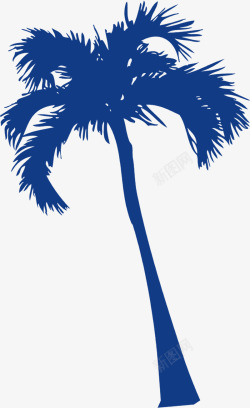 粽子手绘蓝色沙滩粽子树高清图片