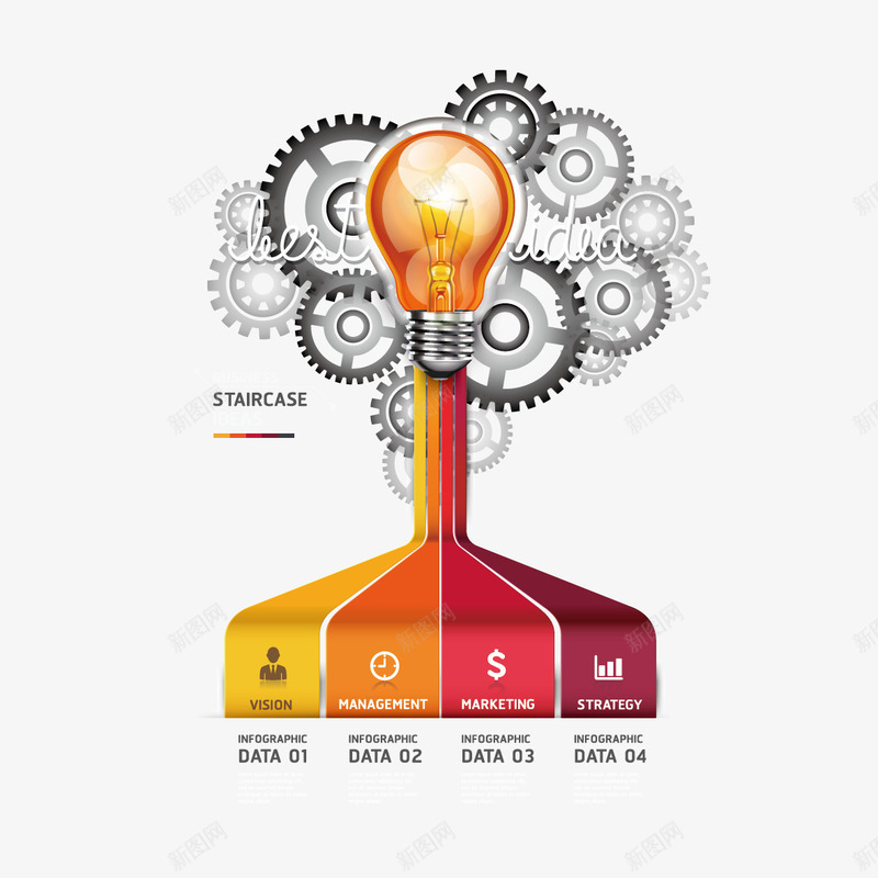 灯泡和齿轮矢量图ai免抠素材_新图网 https://ixintu.com ppt素材 灯泡 齿轮 矢量图