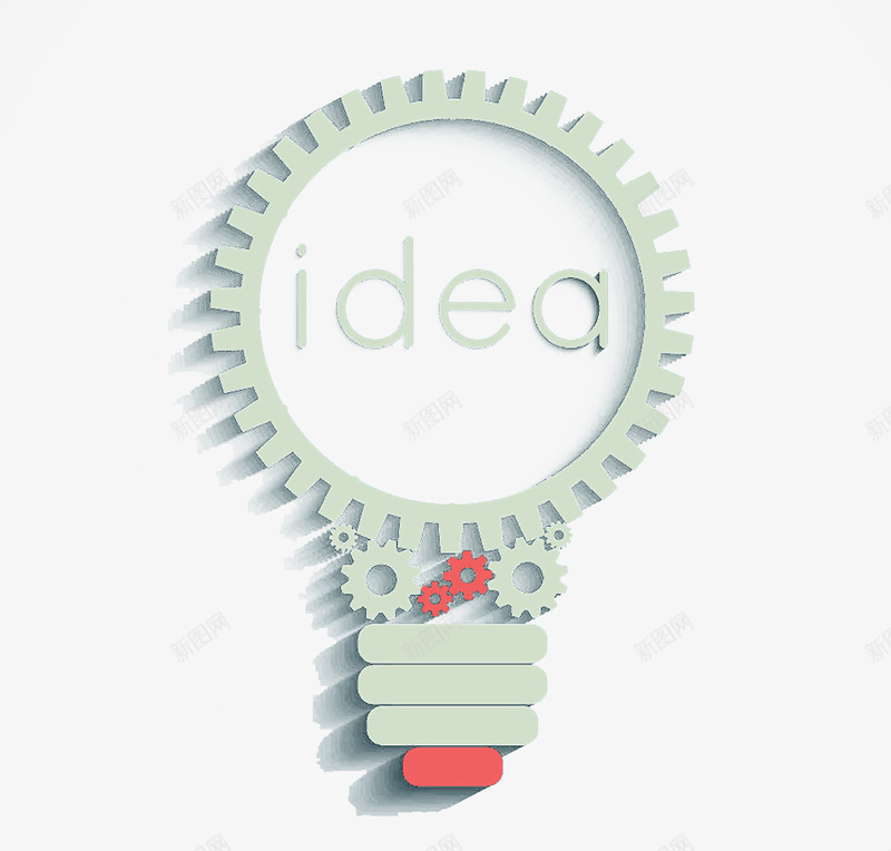 IDEApng免抠素材_新图网 https://ixintu.com 创意 思考 灯泡 齿轮