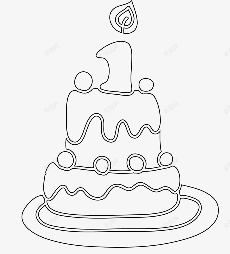 1岁生日蛋糕png免抠素材_新图网 https://ixintu.com EPS 手绘 插图 甜品 甜点 生日蛋糕 蛋糕简笔画
