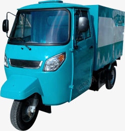 矢量小卡车实物蓝色电动三轮小卡车高清图片