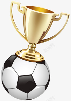 精美足球足球奖杯矢量图高清图片