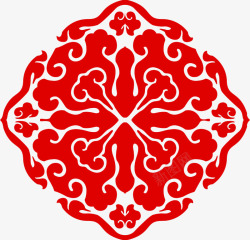 传统元素红色剪纸素材