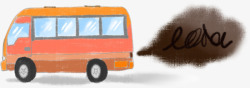 公交车插画手绘客车高清图片