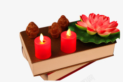 电子蜡烛和莲花灯素材