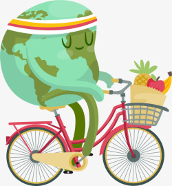 水果单车单车购物卡通地球高清图片