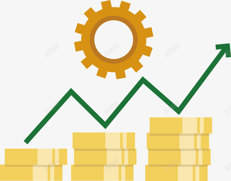 折线金融商务图标png_新图网 https://ixintu.com 互联网图标 办公 商务金融图标 彩色金融图标 金融商务图标 金融图标线性 齿轮