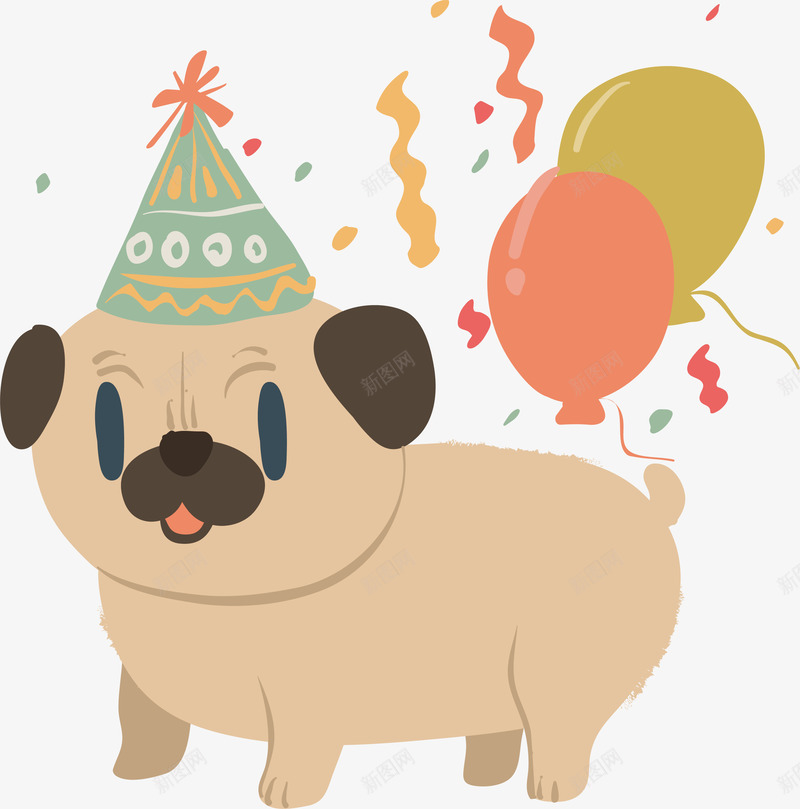 过生日的狗png免抠素材_新图网 https://ixintu.com 宠物狗 狗狗派对 狗狗生日 生日派对 矢量png 过生日 过生日的狗