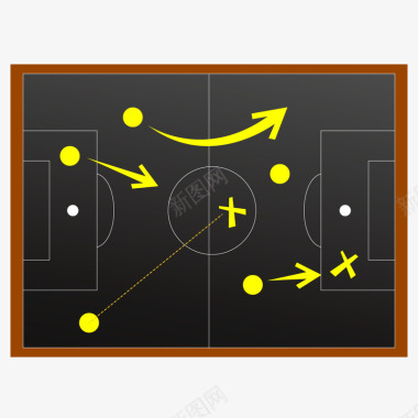 足球运动教练布阵电子图板素矢量图图标图标