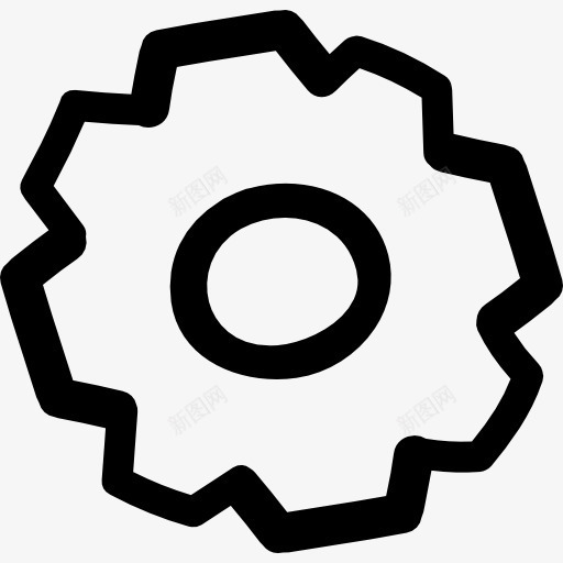 齿轮的手绘轮廓图标png_新图网 https://ixintu.com 工具和用具 手绘 接口 标志 象征 轮 配置 齿轮
