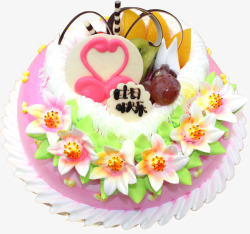 巧克力贺寿牌情意绵绵水果蛋糕高清图片