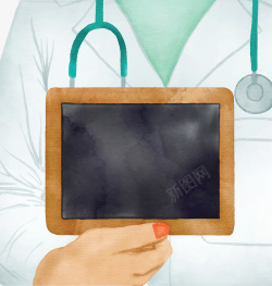 矢量医生素材拿着小黑板的医生矢量图高清图片
