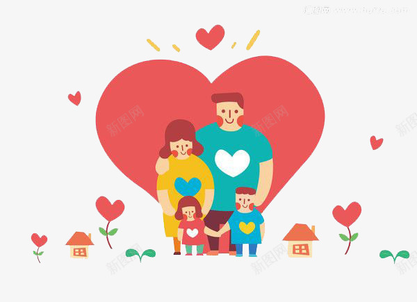 有爱的家庭照片png免抠素材_新图网 https://ixintu.com 卡通 家人 家庭 家庭照片 幸福 开心 微笑 手绘 爱心