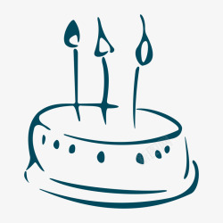 插着蜡烛的蛋糕手绘的生日蛋糕高清图片
