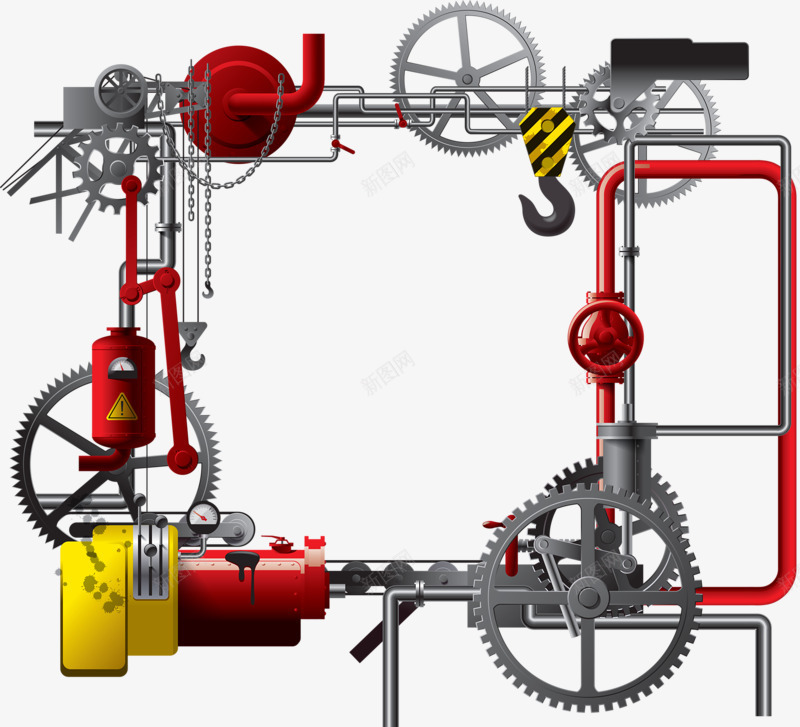加工机器png免抠素材_新图网 https://ixintu.com 加工 卡通 流水线 转动 齿轮