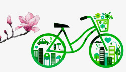 桃花直播工具手绘环保自行车高清图片