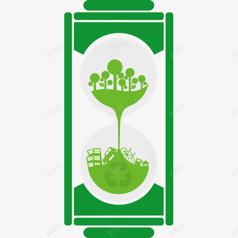 绿色环保电池图标矢量图eps_新图网 https://ixintu.com 创意 图标 环保 电池 绿色 矢量图