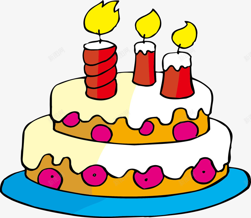 卡通儿童生日蛋糕矢量图ai免抠素材_新图网 https://ixintu.com 儿童蛋糕 卡通蛋糕 生日蛋糕 蛋糕卡通 矢量图