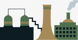绿色环保图工厂房屋废气排放图标高清图片