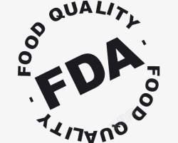 黑色俏皮企业FDA认证标志图素材