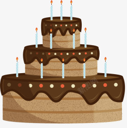 点蜡烛的小蛋糕手绘蛋糕高清图片