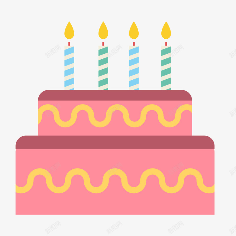 卡通粉色生日蛋糕png免抠素材_新图网 https://ixintu.com 卡通蛋糕 生日蛋糕 粉色蛋糕 背景装饰