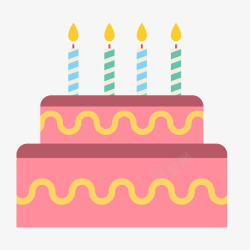粉色卡通蛋糕卡通粉色生日蛋糕高清图片