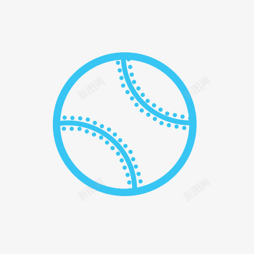 线性棒球png免抠素材_新图网 https://ixintu.com 圆形 棒球 球类 线性 蓝色