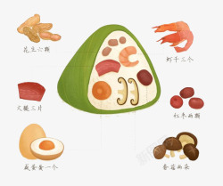 花生粽子端午节元素高清图片