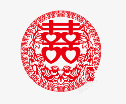 囍剪纸素材