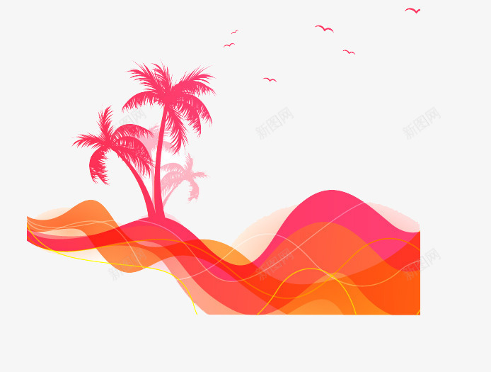 夏日海滩旅游海报背景png免抠素材_新图网 https://ixintu.com 夏日 旅游 椰子树 海报背景 海滩