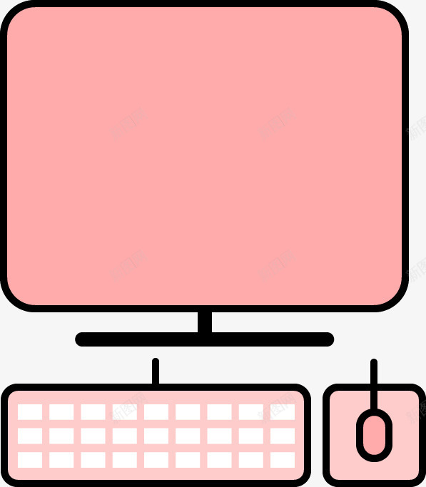 粉色电脑小插图矢量图ai免抠素材_新图网 https://ixintu.com 插图 电脑 粉色 线性 矢量图