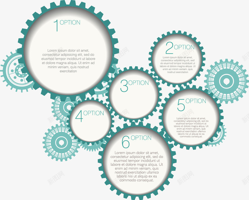 齿轮信息矢量图eps免抠素材_新图网 https://ixintu.com 信息图形 清新信息归纳 齿轮信息 矢量图