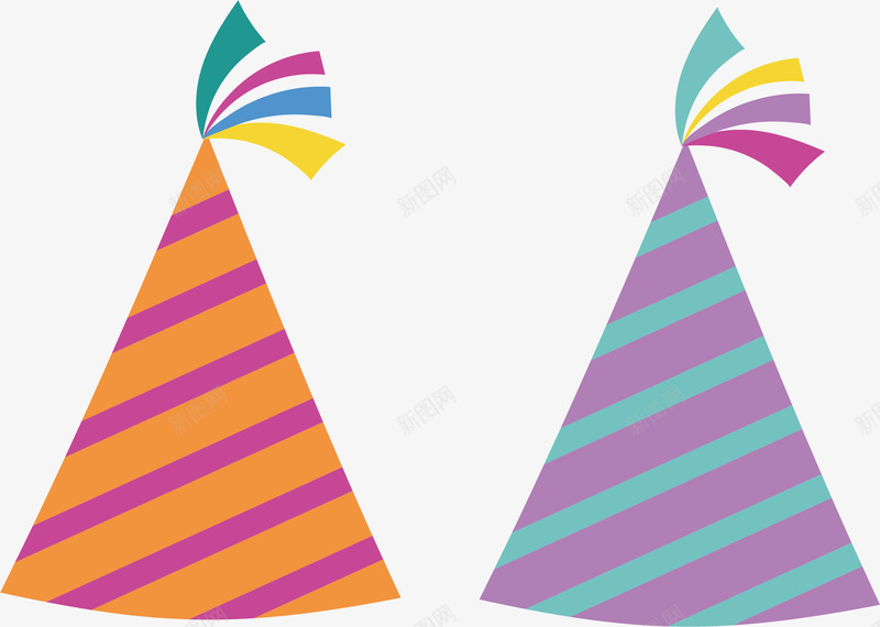帽子png免抠素材_新图网 https://ixintu.com 卡通 帽子 手绘 生日帽