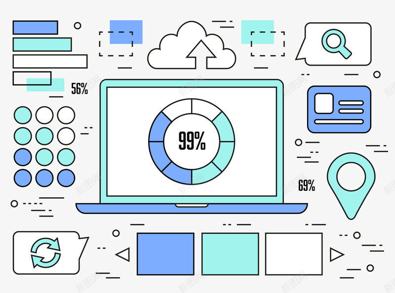 笔记本线性图表矢量图ai免抠素材_新图网 https://ixintu.com 云多媒体 图表 笔记本 线性 计算机 矢量图