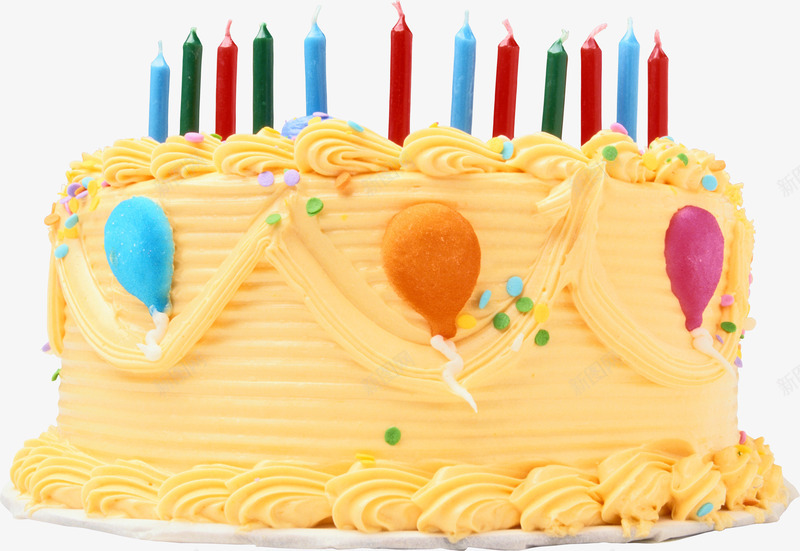 生日蛋糕png免抠素材_新图网 https://ixintu.com 实物 生日蛋糕 蛋糕 黄色蛋糕