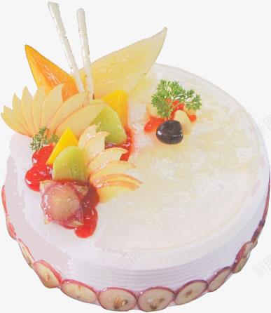 一个水果生日蛋糕png免抠素材_新图网 https://ixintu.com 一个蛋糕 水果蛋糕 生日蛋糕 食物