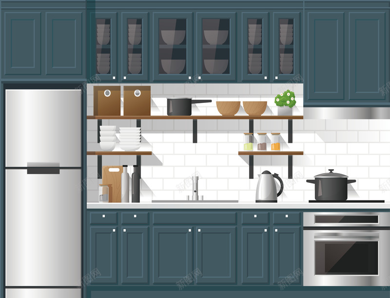 室内装修png免抠素材_新图网 https://ixintu.com 创意 卡通 厨房设计 室内装修 干净整洁 精美装修