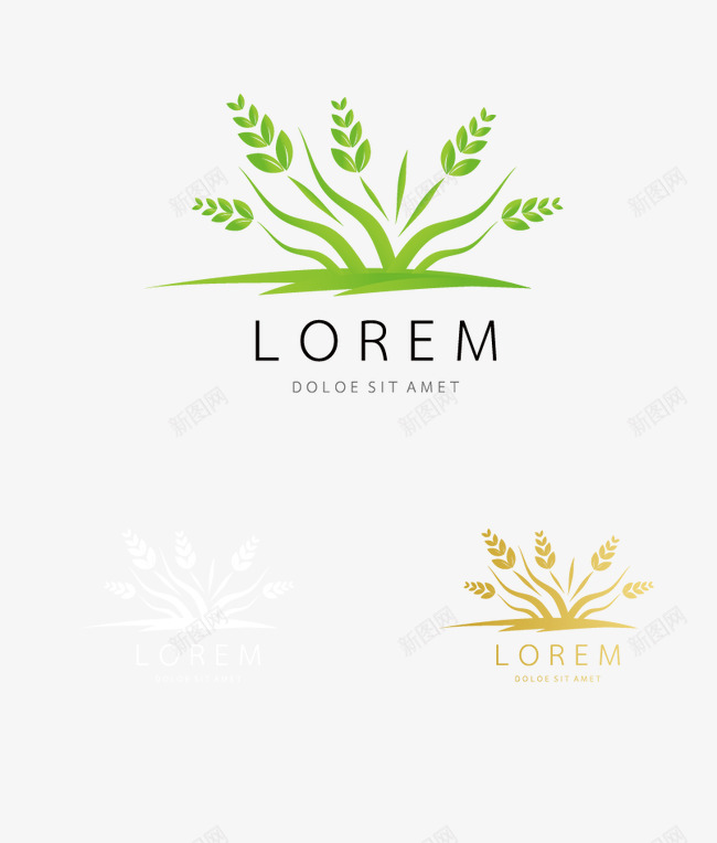 麦穗logo图标png_新图网 https://ixintu.com logo设计 创意logo 环保logo 麦穗logo