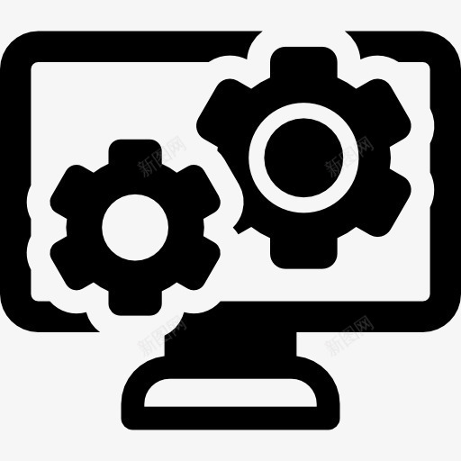 计算机配置图标png_新图网 https://ixintu.com 工具和用具 设置 选项 配置电脑 齿轮