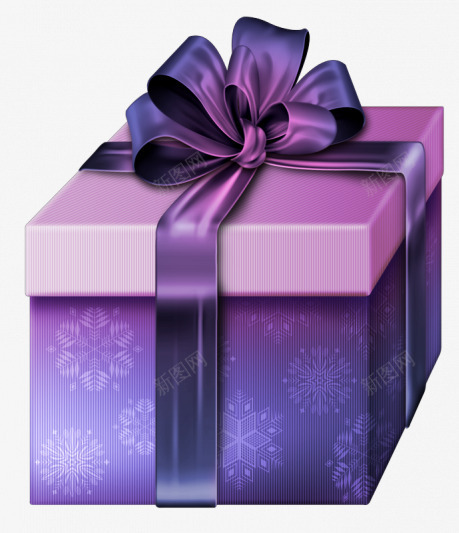 粉紫色礼盒png免抠素材_新图网 https://ixintu.com 圣诞节 生日 礼物 紫色